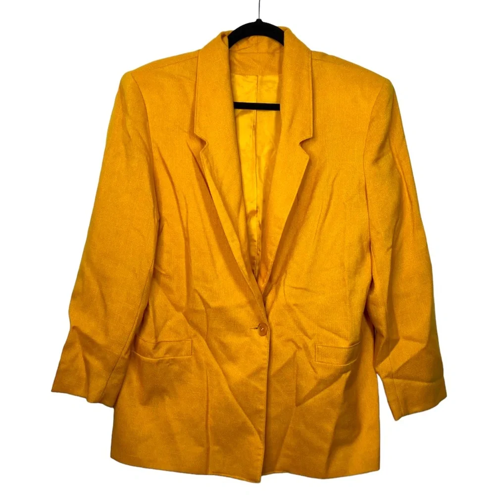 Vintage Oversize Single Button Boyfriend Blazer